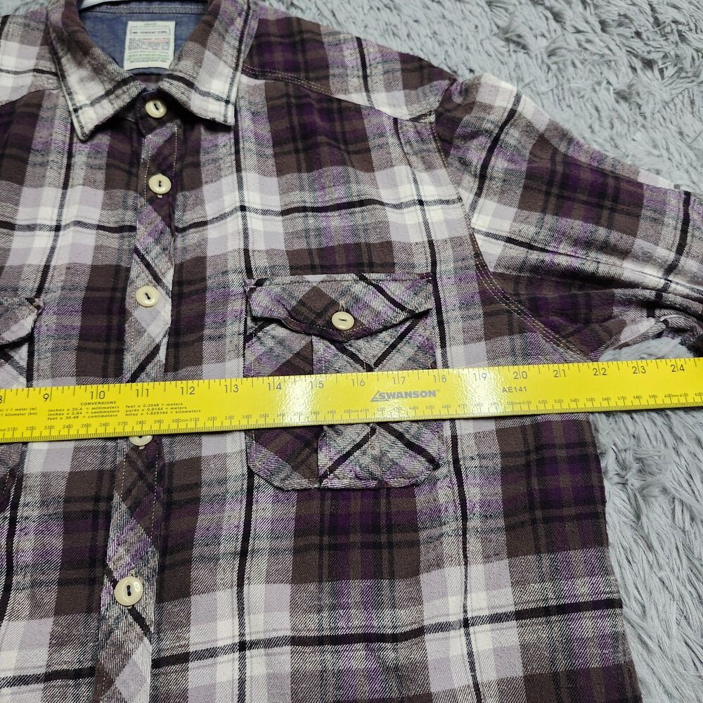 Jachs Flannel Shirt Mens XXL 2XL Purple Plaid‎ Y2K Long Sleeve Streetwear Skater - Picture 5 of 10